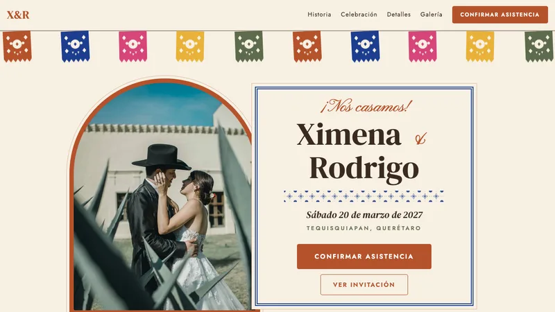 Demo de invitación digital Hacienda - Boda